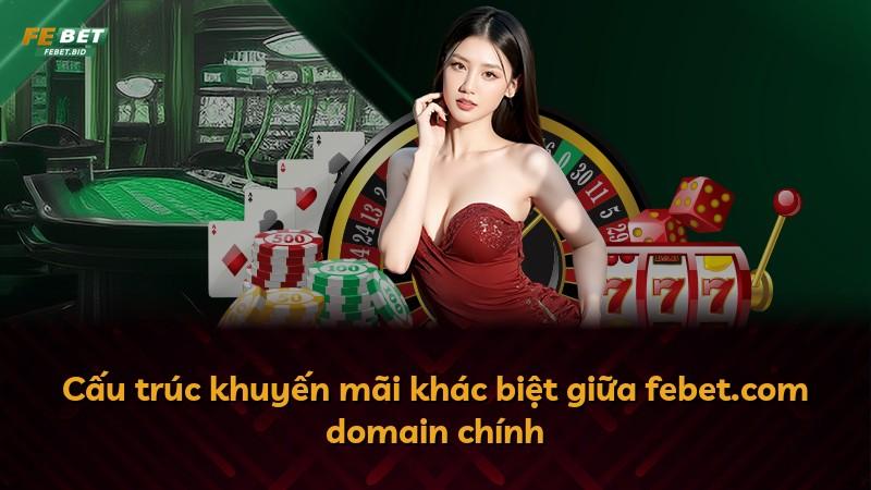 Cấu trúc khuyến mãi khác biệt giữa febet.com domain chính