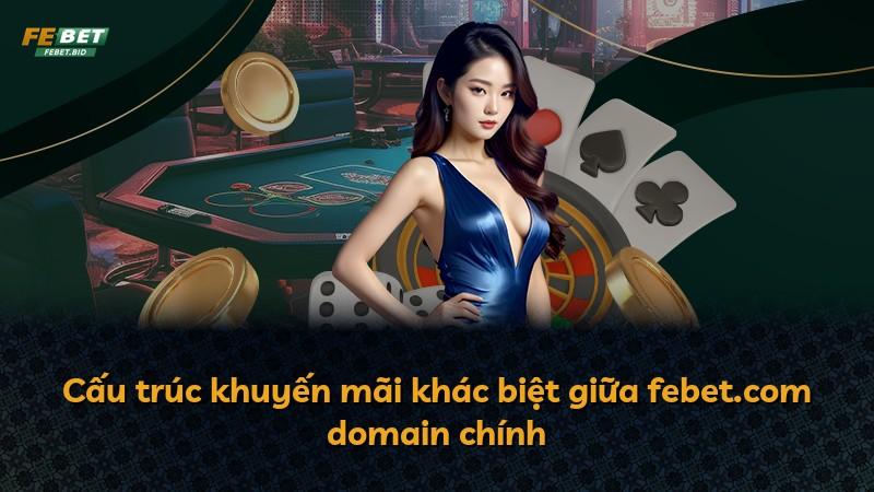 Cấu trúc khuyến mãi khác biệt giữa febet.com domain chính